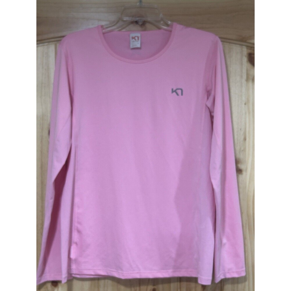 Kari Traa Base Layer Long Sleeve Pink L Ski Hike Jog Crewneck  Pullover